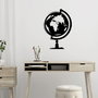 Wallity World Map 3 Escultura de pared de metal negra